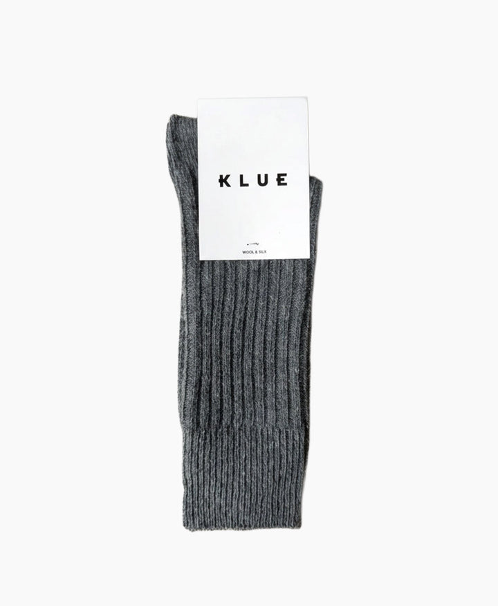 Socken Seide &amp; Wolle - Dunkelgrau