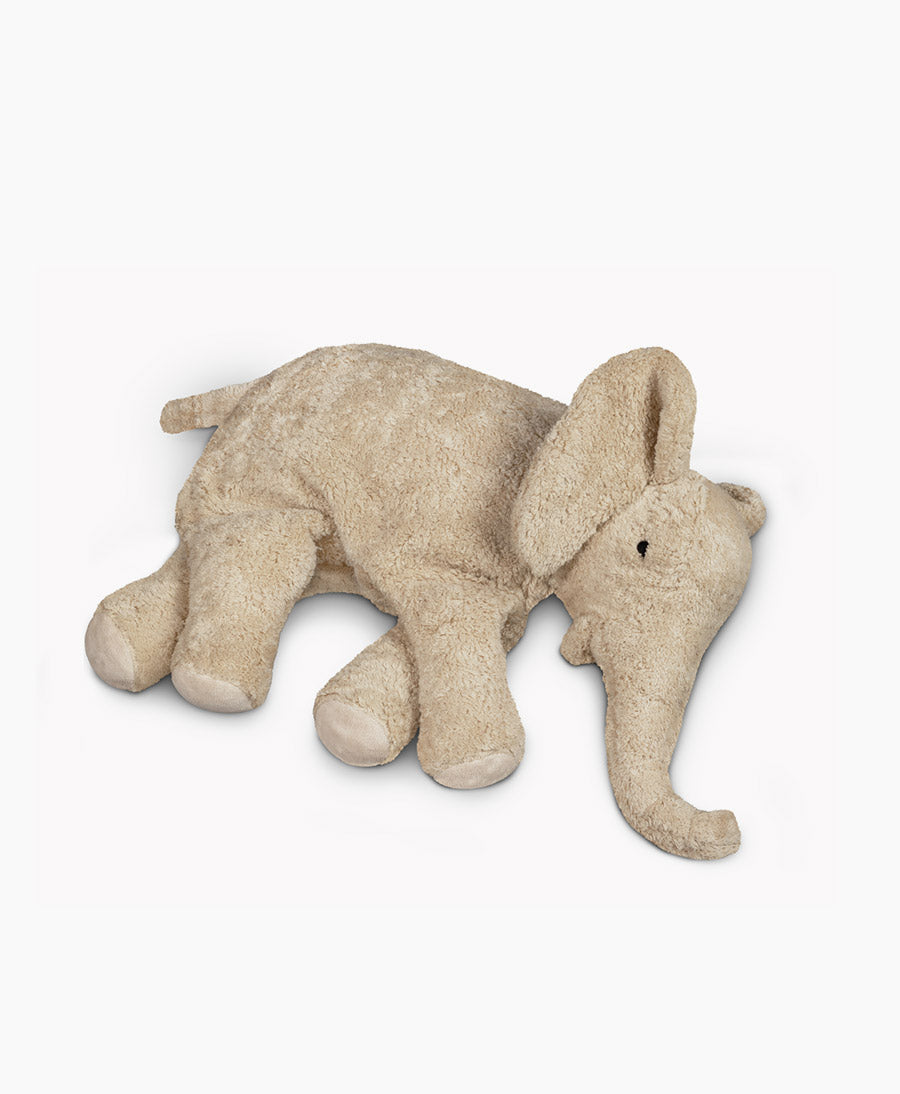 Elefant (gross) Kuscheltier &amp; Wärmekissen - Beige