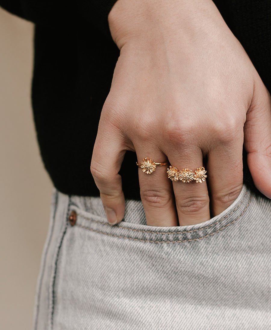 Marguerite Medium Ring vergoldet - verstellbar - Elise Tsikis - clomes