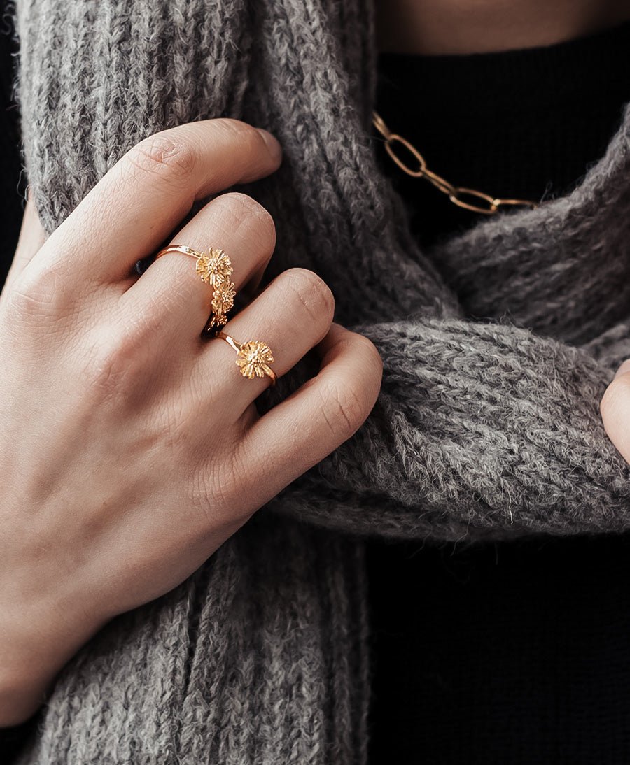 Marguerite Medium Ring vergoldet - verstellbar - Elise Tsikis - clomes