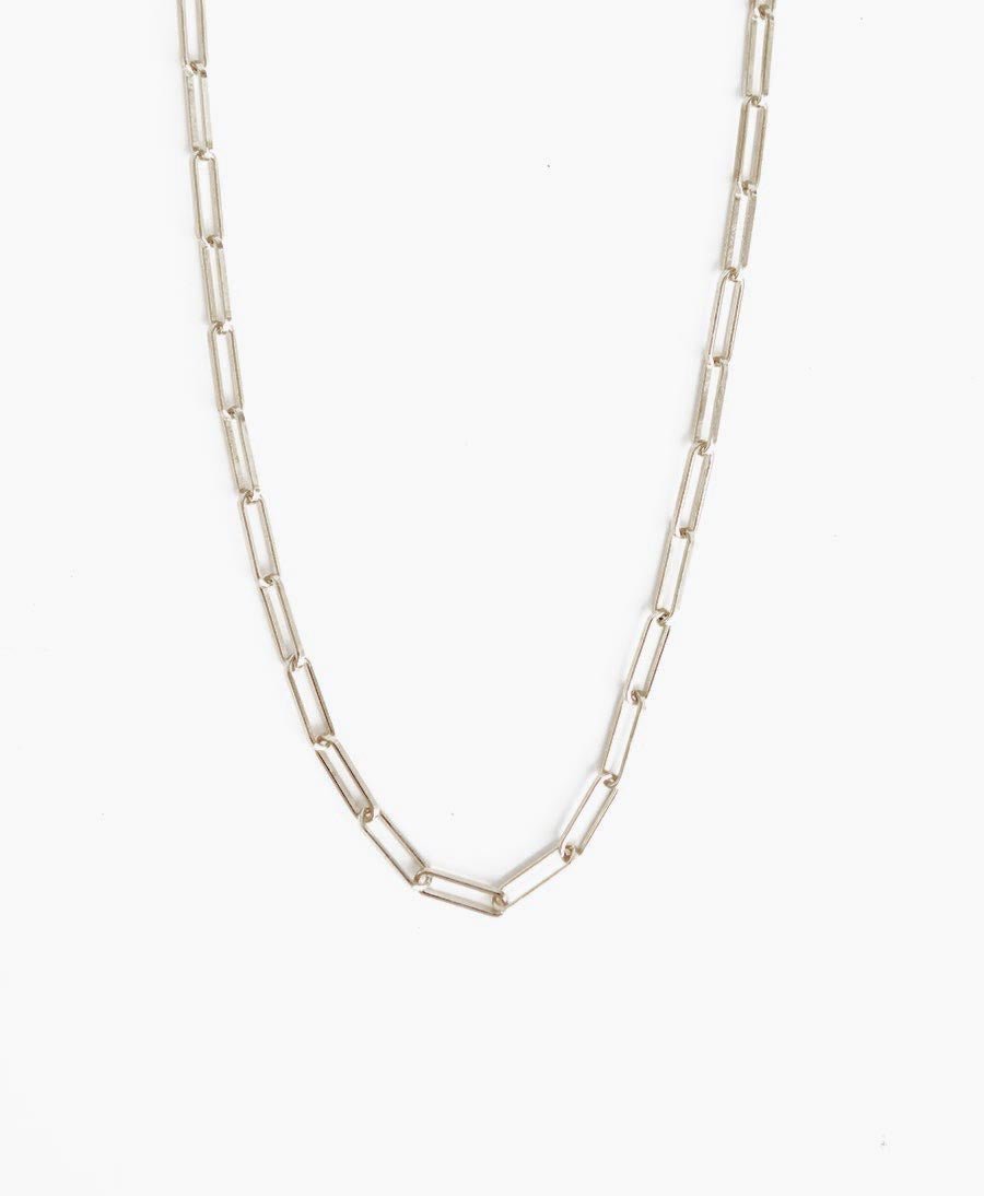 ESSENTIALS Chain Necklace - Halskette mit Weissgold vergoldet - V Design Lab - clomes