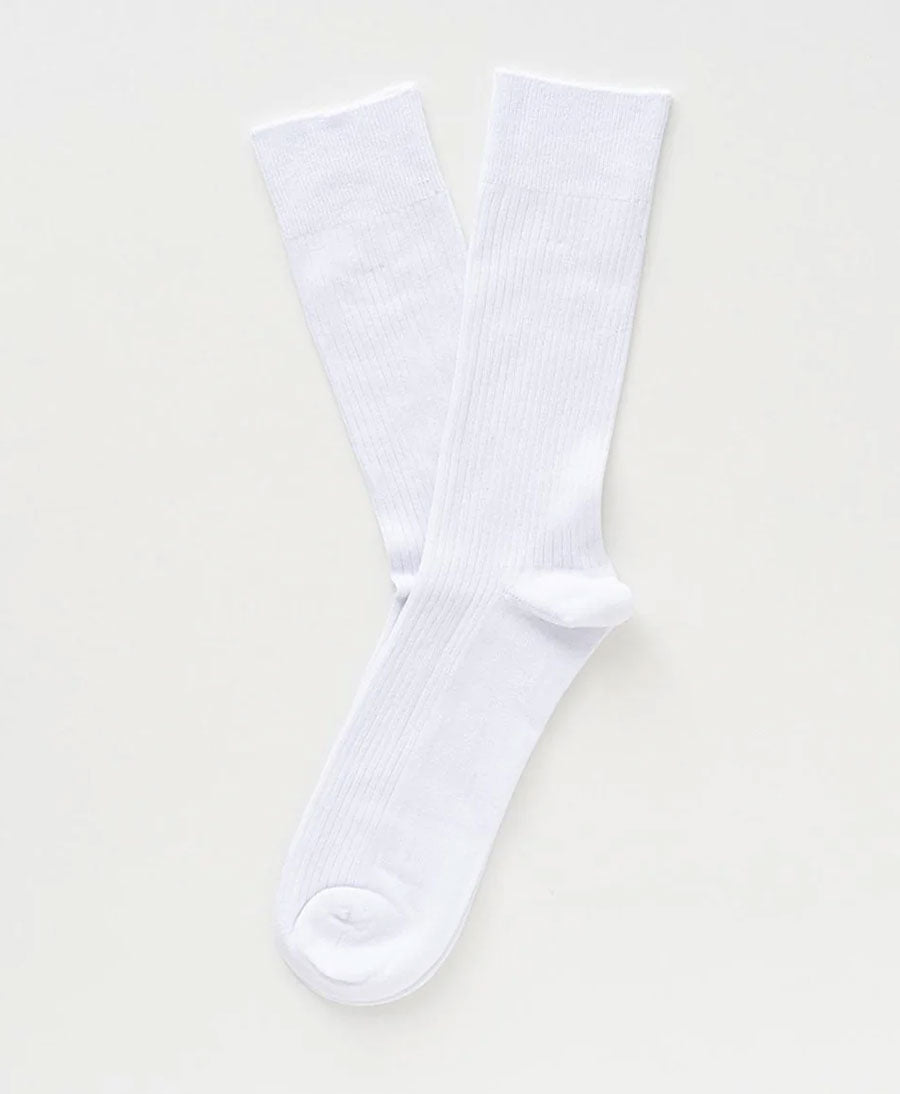 Socken Bio-Baumwolle - Feine Streifen - Weiss