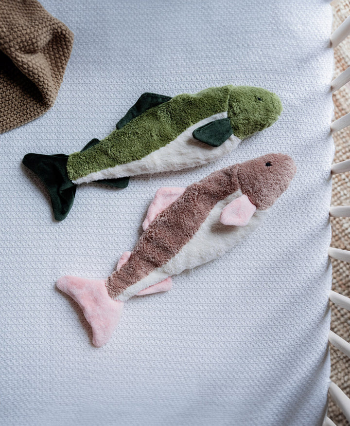 Fisch (klein) Kuscheltier &amp; Wärmekissen - Rosenholz