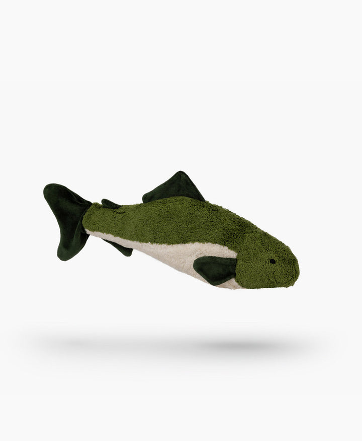 Fisch (klein) Kuscheltier &amp; Wärmekissen - Tannengrün