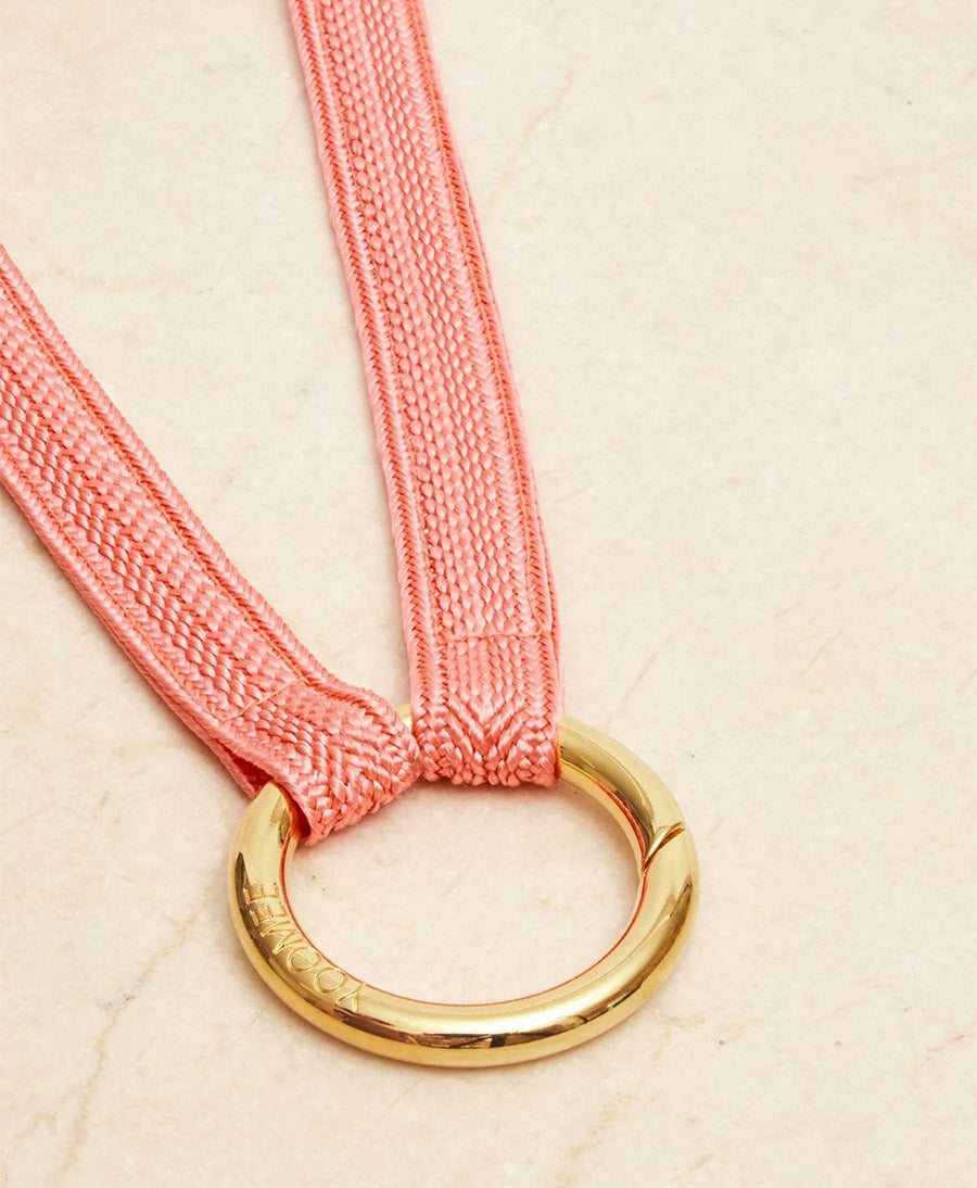 Schlüsselband vergoldeter Karabiner - Flamingo