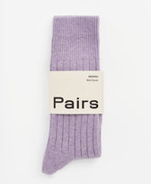 Socken Merino Gerippt Pairs in Flieder