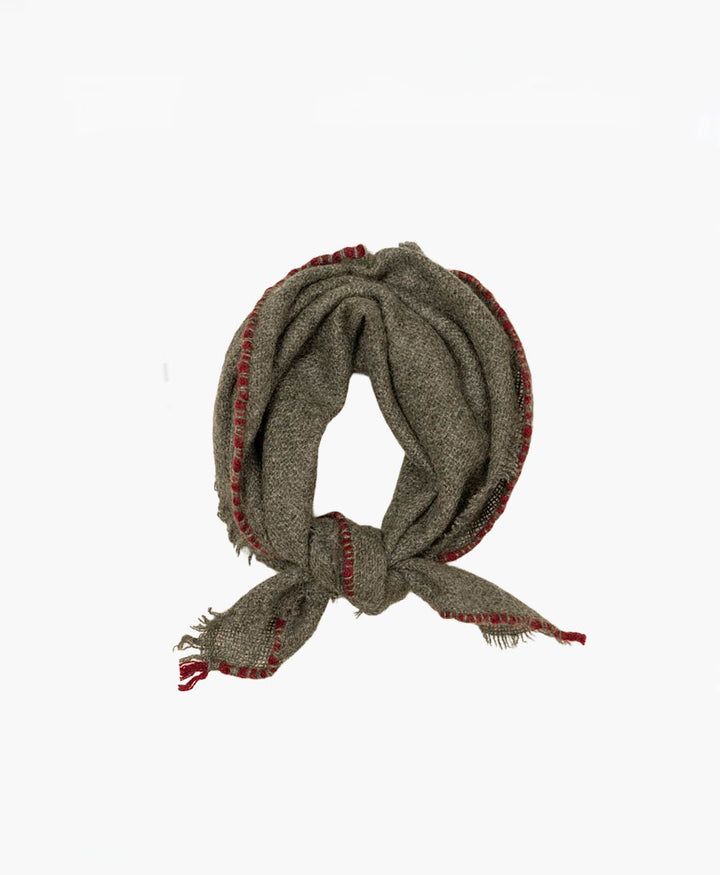 Mini Kaschmirfoulard Noma - Dunkelgrün-Grau
