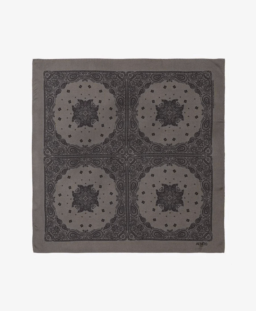 Seiden-Foulard "Minimal Bandana Silk Scarf" - Anthrazit