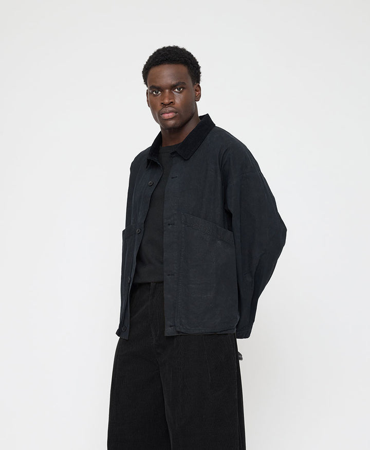 Hemdjacke Signature Panel Pockets Shirt Jacket Waxed Edition - Navy Black