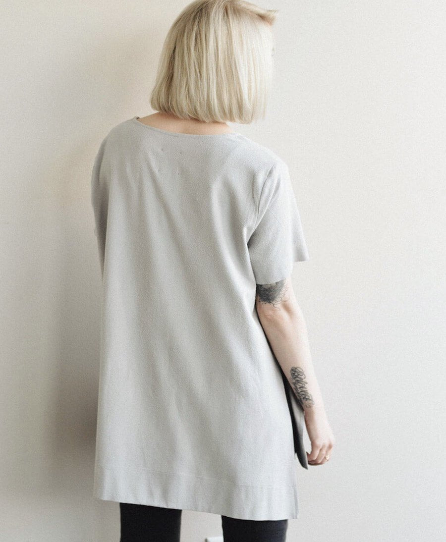 Graues Split Top aus Bourette - Secondhand - Jamie &amp; the Jones - clomes