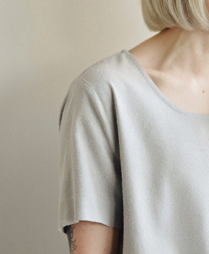 Graues Split Top aus Bourette - Secondhand - Jamie &amp; the Jones - clomes