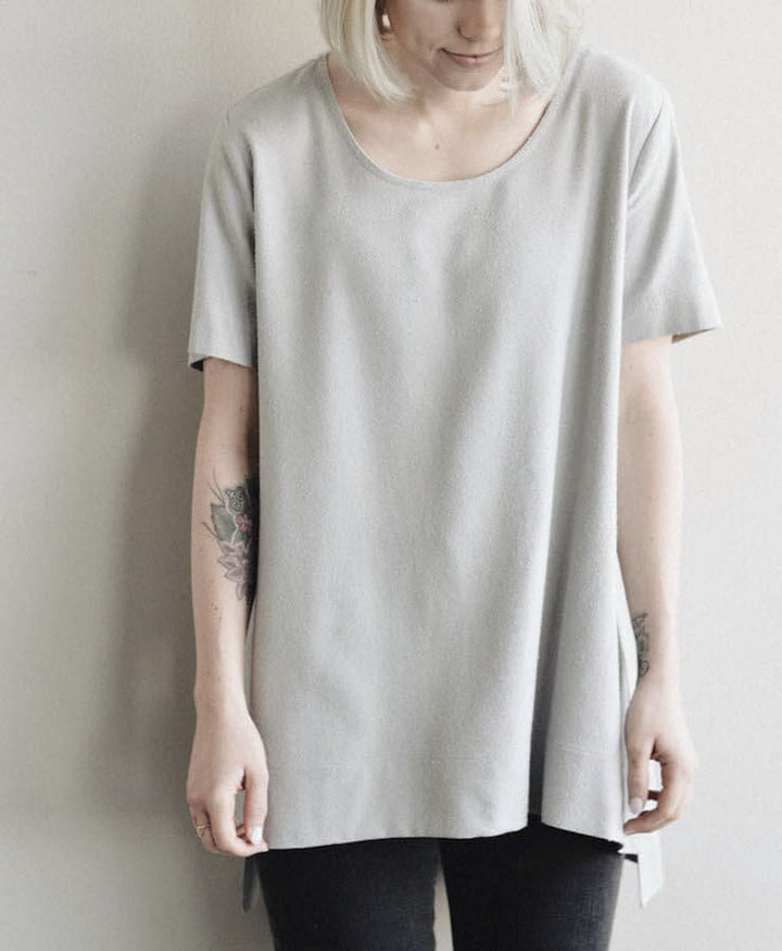 Graues Split Top aus Bourette - Secondhand - Jamie &amp; the Jones - clomes