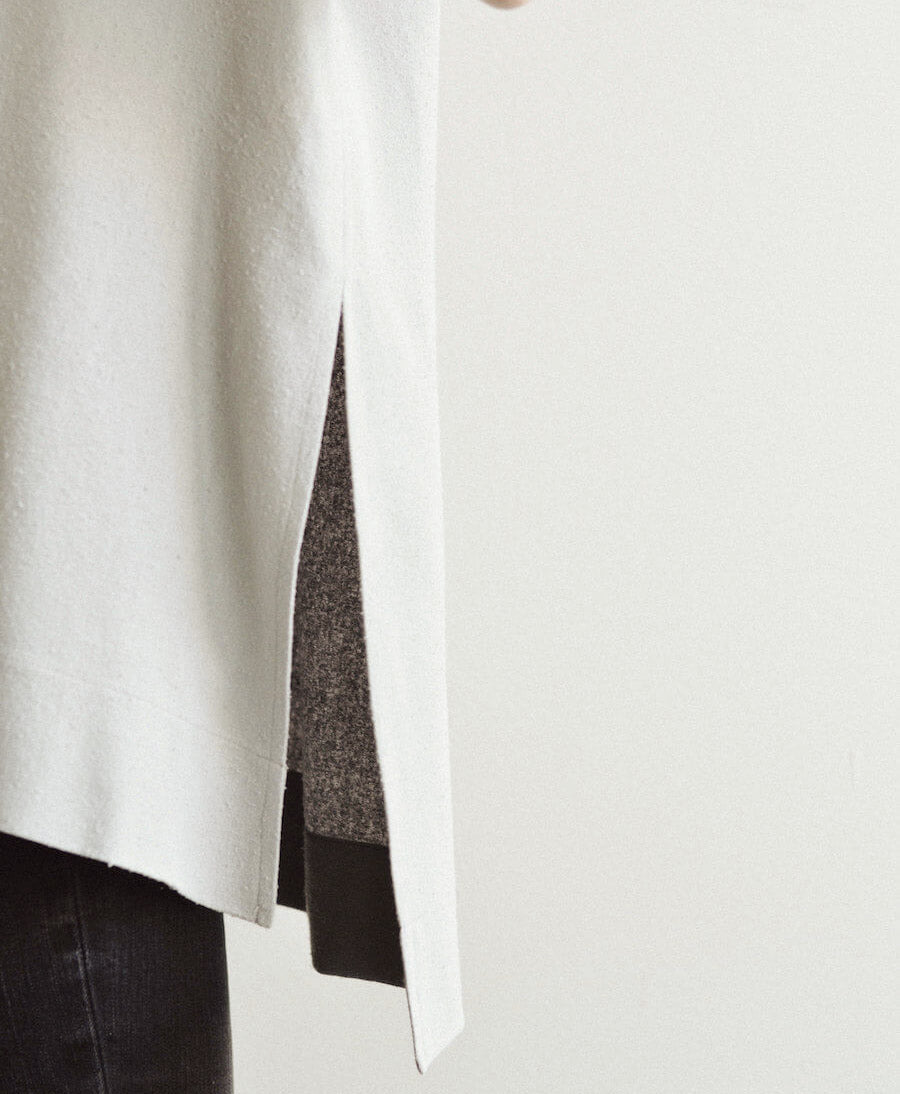 Graues Split Top aus Bourette - Secondhand - Jamie &amp; the Jones - clomes