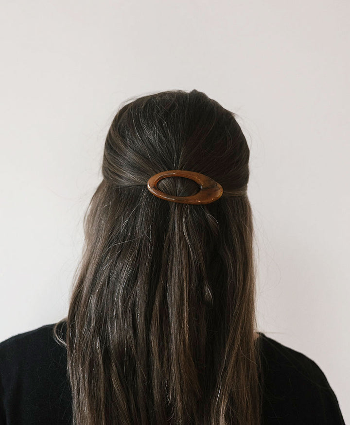 Flache Haarklammer ALMA - Cognac Tortoise