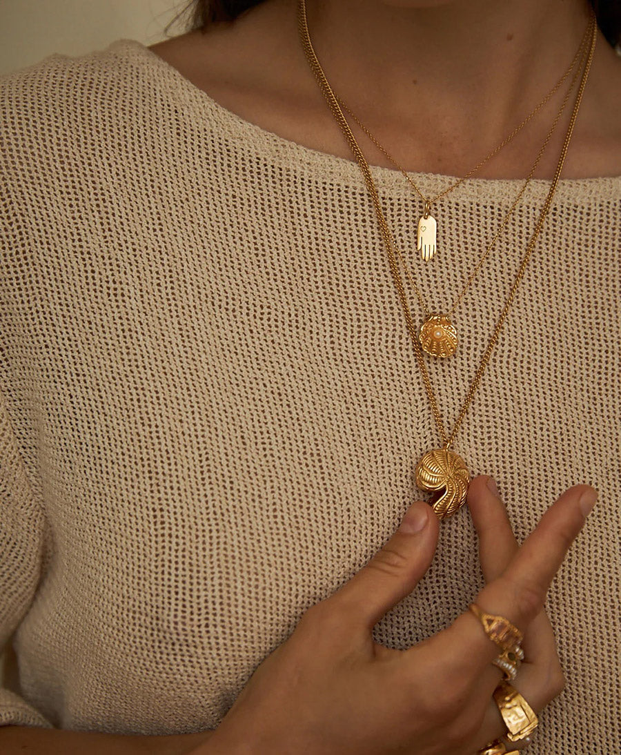 Halskette mit Muschel &amp; Perle - Beau