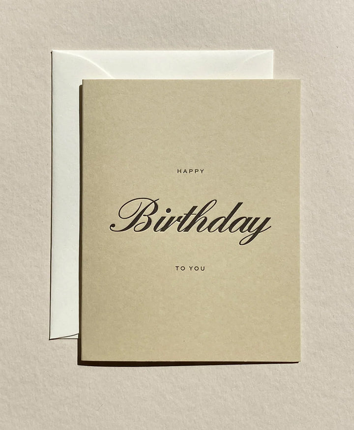 Geprägte Karte mit Couvert "HAPPY BIRTHDAY TO YOU" Sand