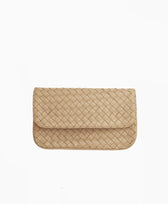 Gürteltasche Leder The Ziggy Woven Belt Bag Mandrn in Sand