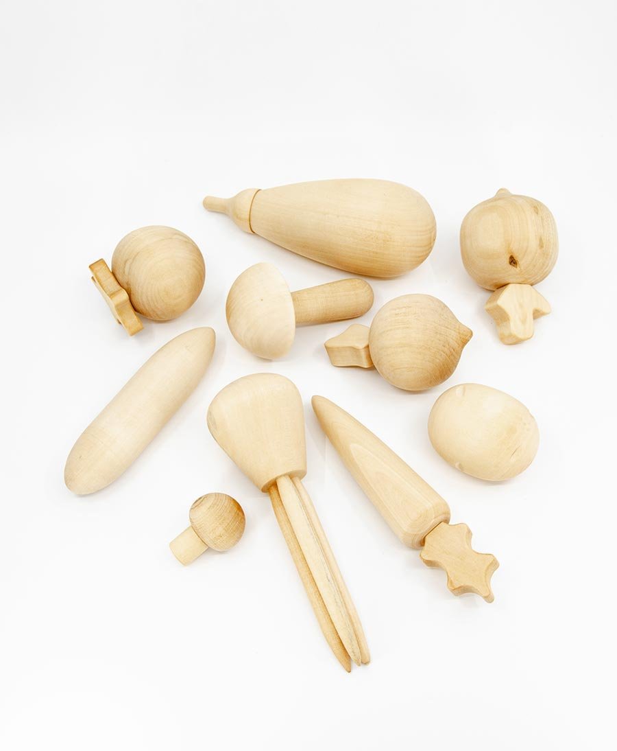 Holzspielzeug Gemüse - Set "Vegetables Natural" ungefärbt - Raduga Grez - clomes