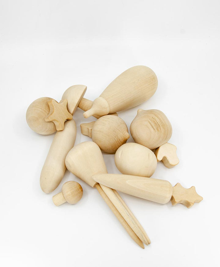 Holzspielzeug Gemüse - Set "Vegetables Natural" ungefärbt - Raduga Grez - clomes
