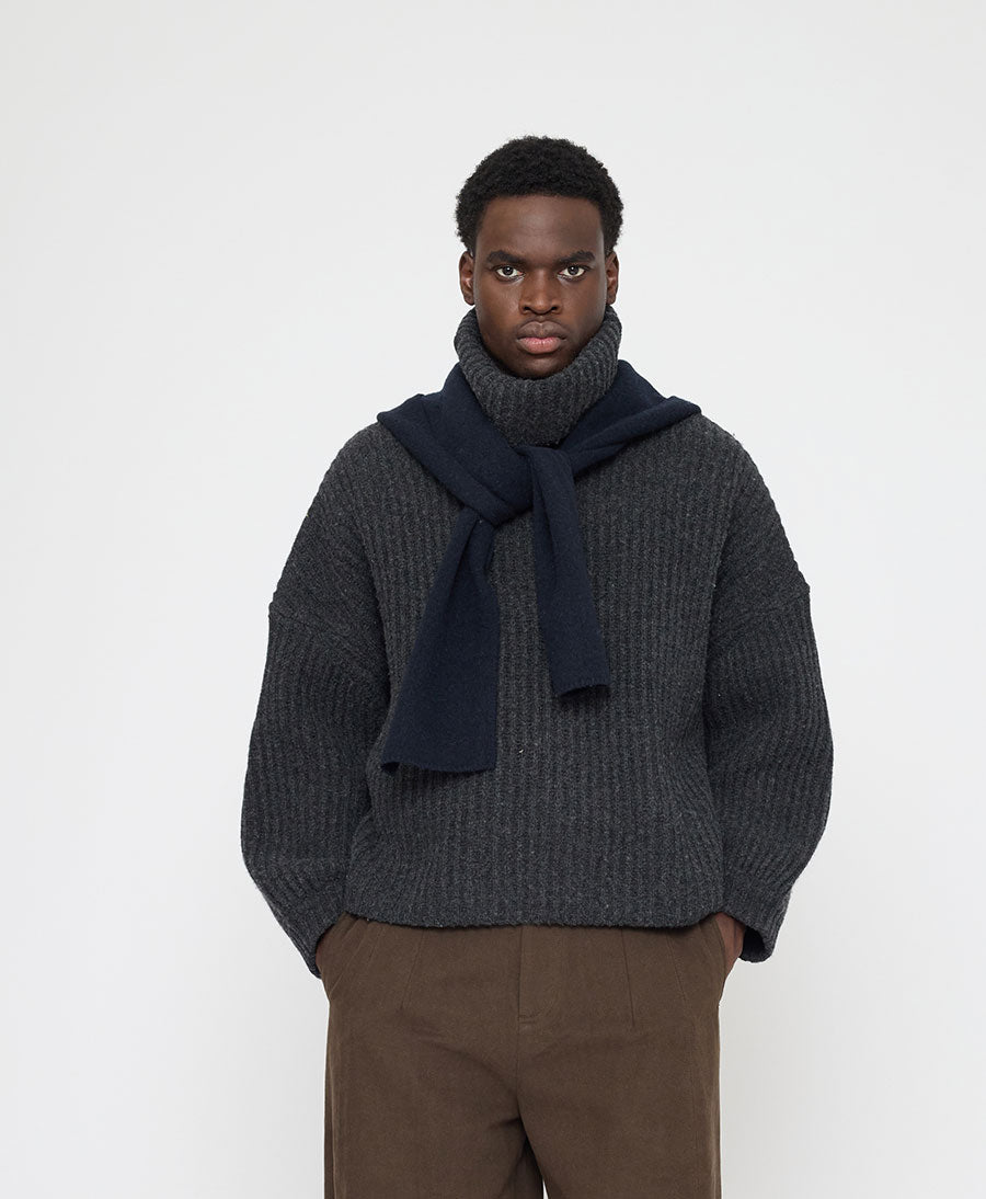 Schal mit Kapuze "Hooded Scarf" - Blauschwarz