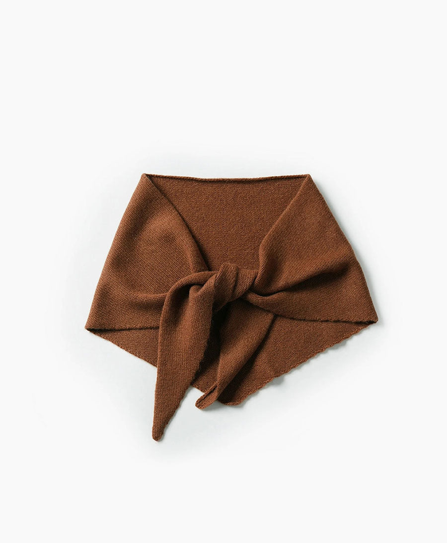 Triangel-Strickschal / Bandana aus Kaschmir - Caramel
