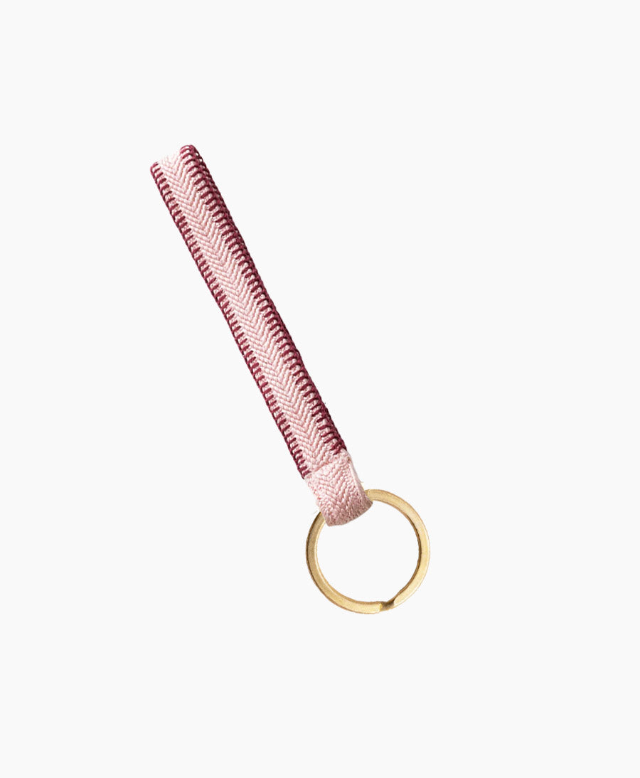 Kurzes Schlüsselband Loop mit Messing Schlüsselring - Rose
