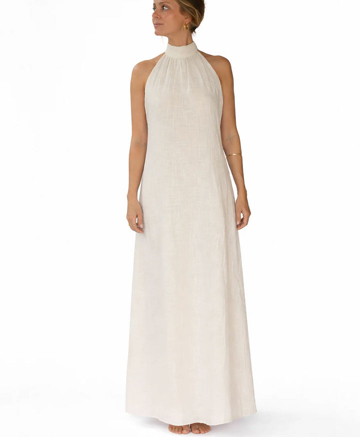 Langes Kleid Maxi Dress aus Bio-Baumwolle - Ecru