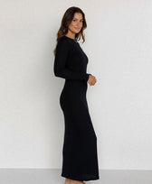 Kleid Langarm Tencel Pura in Schwarz