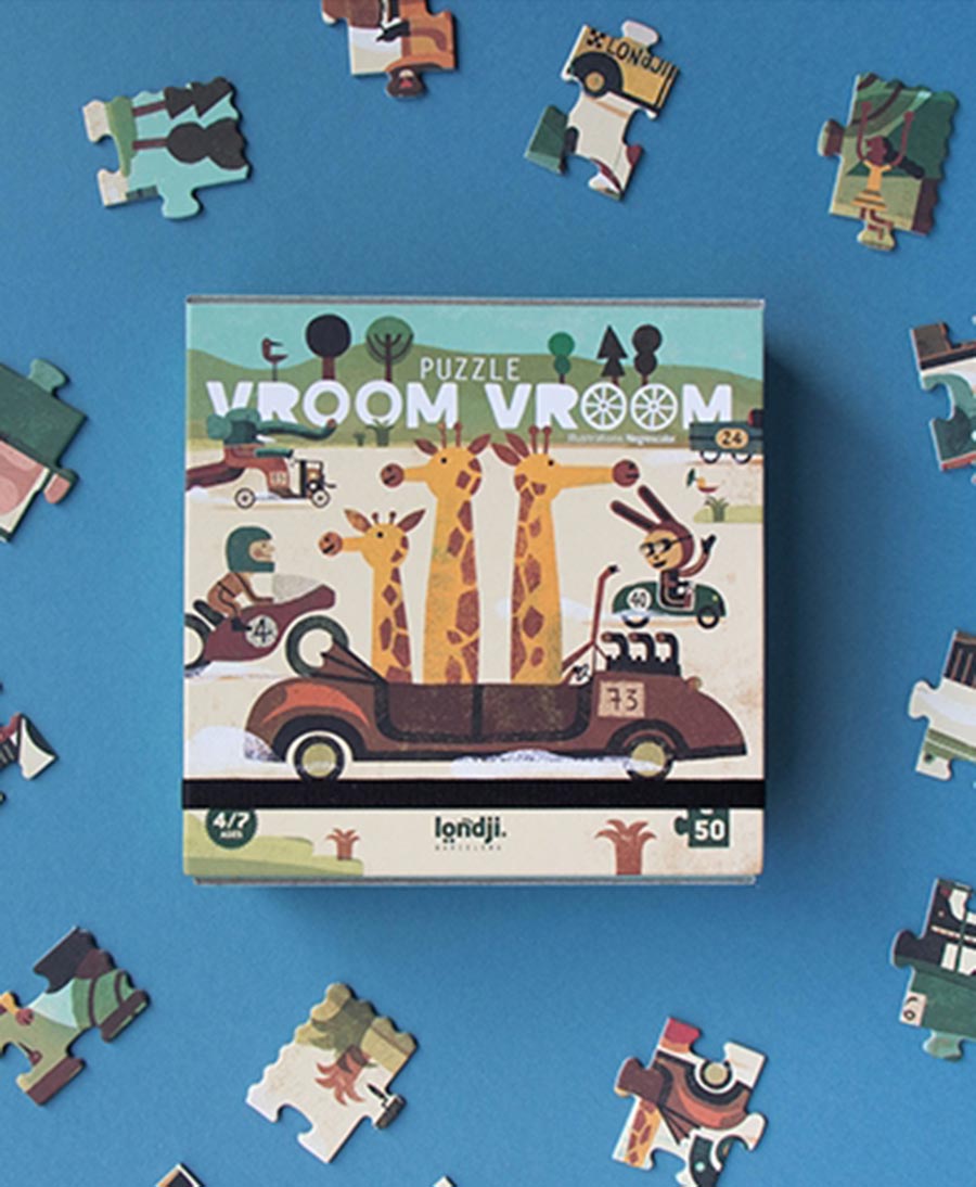 Kleines Kinder Puzzle "Vroom Vroom" - Londji - clomes