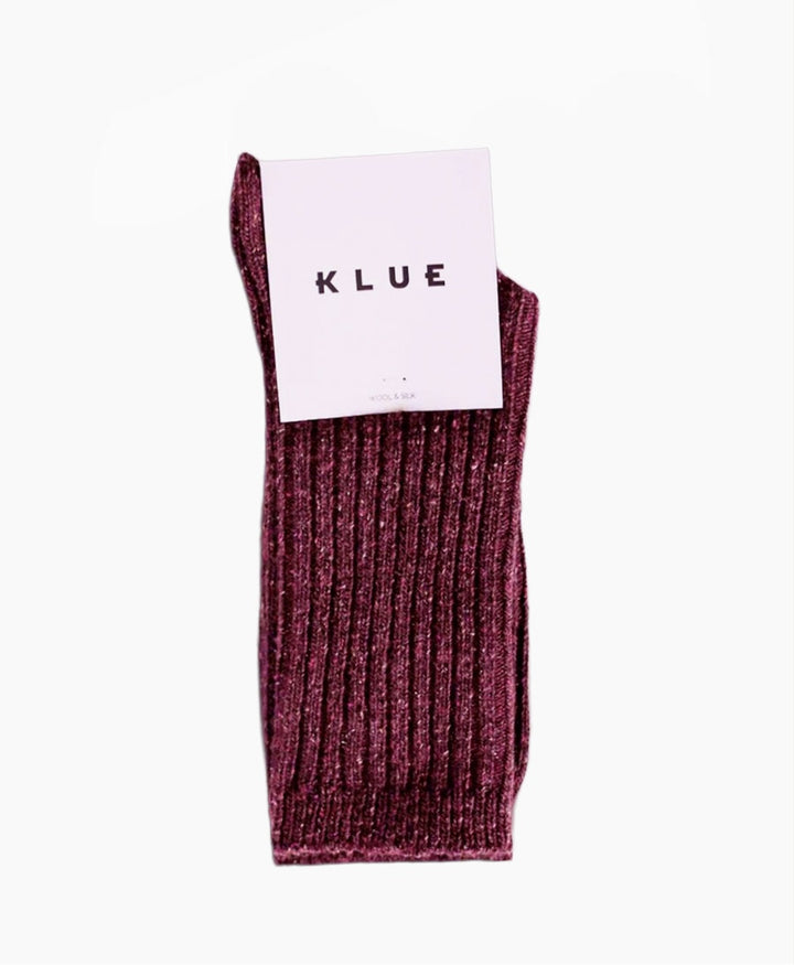 Socken Seide &amp; Wolle - Burgunderrot