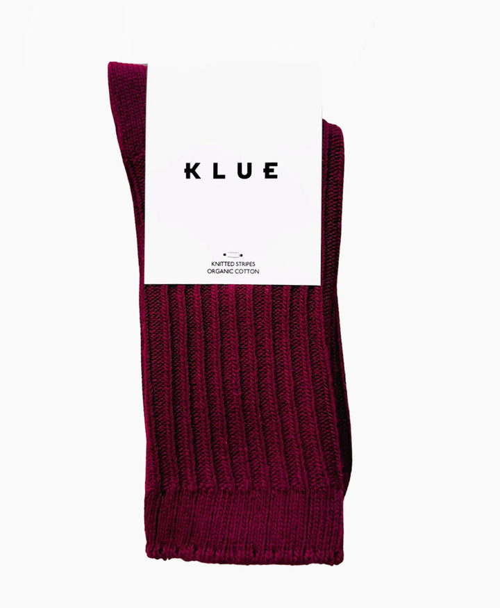 Socken Bio-Baumwolle - Rippenmuster - Dunkelrot