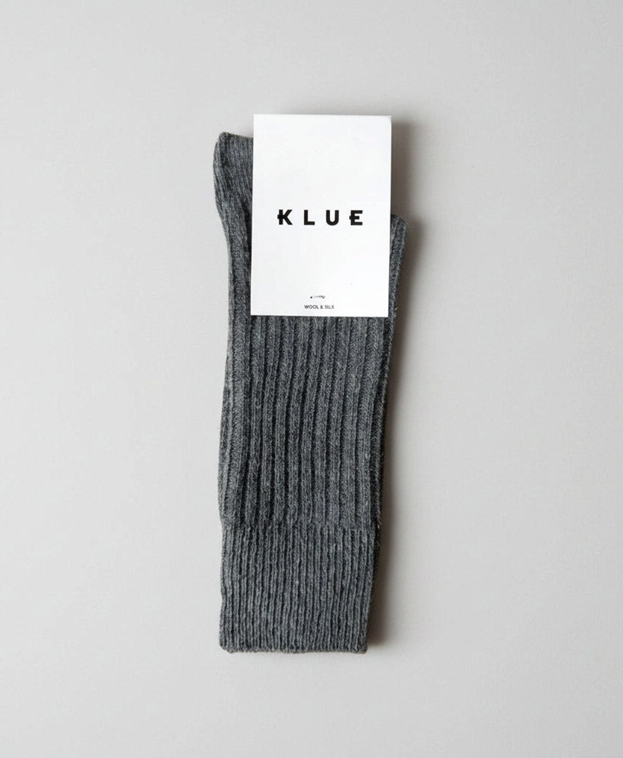 Socken Seide &amp; Wolle - Dunkelgrau