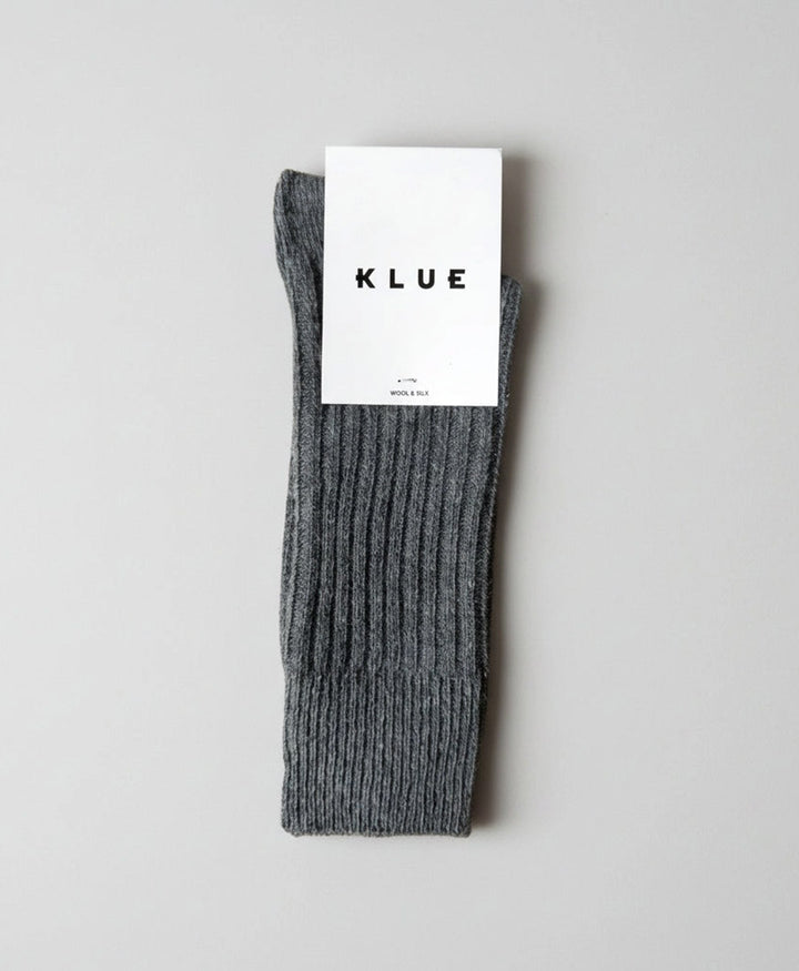 Socken Seide &amp; Wolle - Dunkelgrau