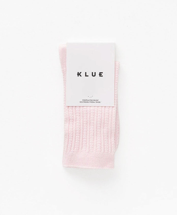 Pointelle Socken - gerippter Feinstrick - Rosa