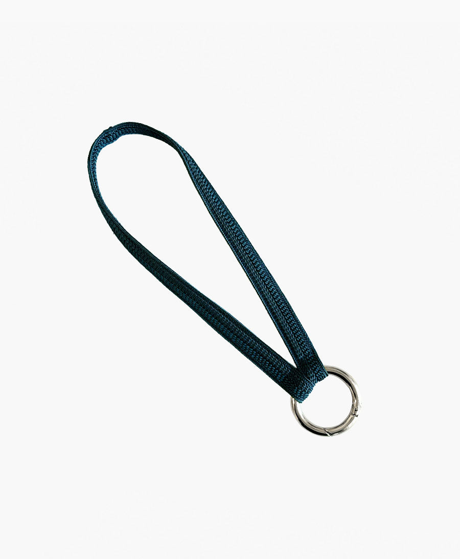 Kurzes Schlüsselband mit silbrigem Karabiner - Petrol