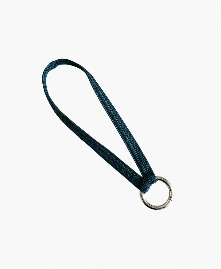 Kurzes Schlüsselband mit silbrigem Karabiner - Petrol
