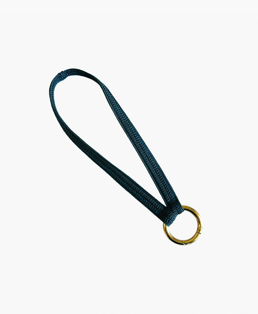 Kurzes Schlüsselband mit goldigem Karabiner - Petrol