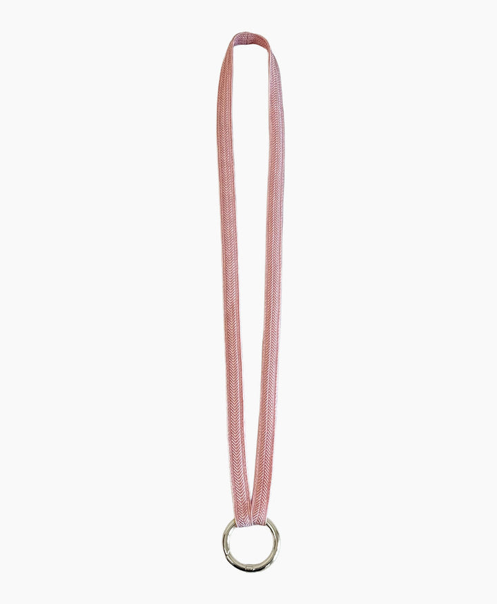 Schlüsselband silbriger Karabiner - Rose