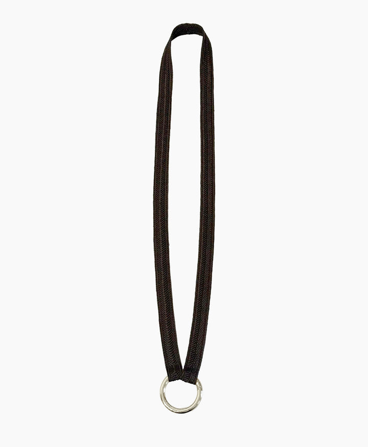 Schlüsselband silbriger Karabiner - Mocca