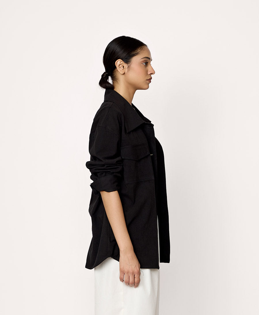 Jacke Pocket Shacket - Schwarz