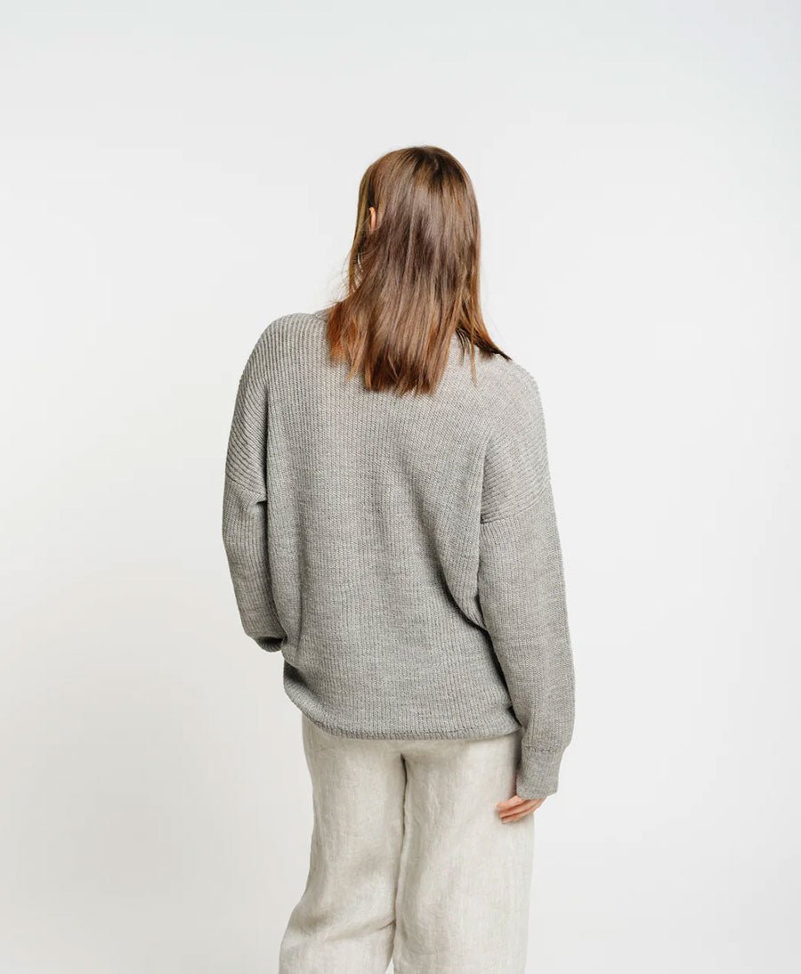 Leichter Strickpullover aus Alpakawolle &amp; Seide - Grau - LAUDE the Label - clomes