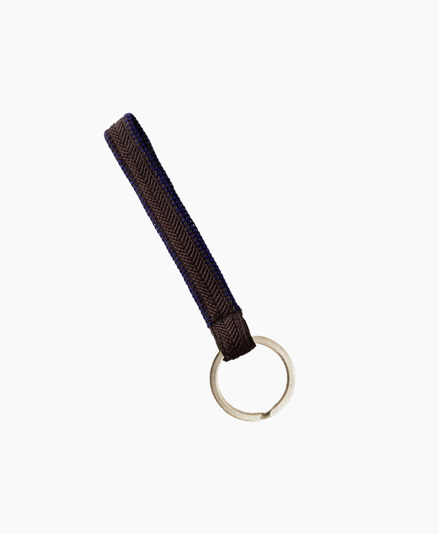 Kurzes Schlüsselband Loop mit silbrigem Schlüsselring - Mocca
