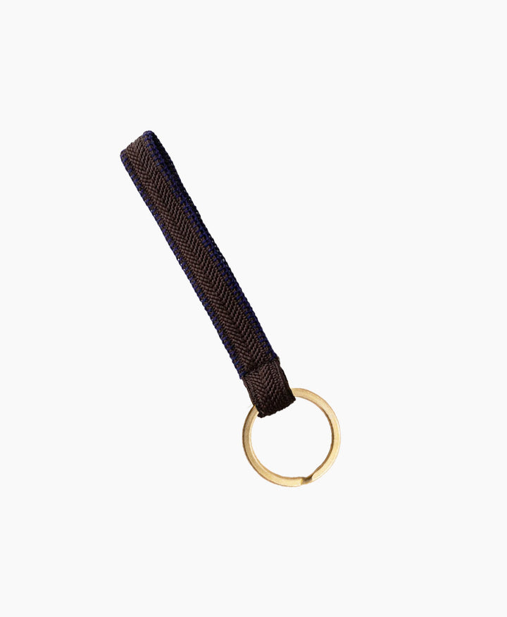 Kurzes Schlüsselband Loop mit Messing Schlüsselring - Mocca