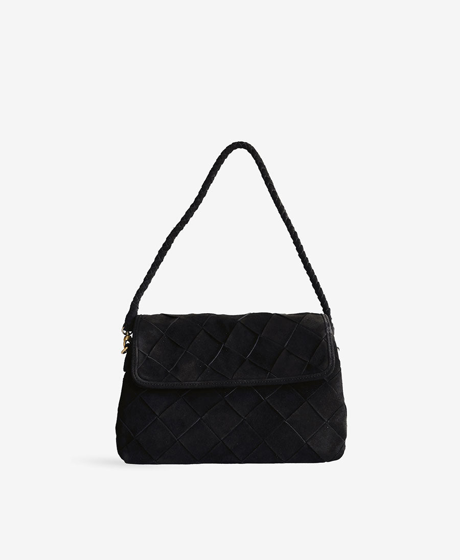 Ledertasche "MADELEINE" Suede - Schwarz