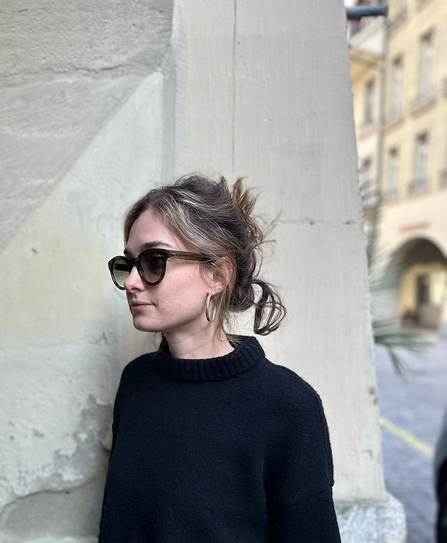 Sonnenbrille "Manju" - Olivgrün Havana