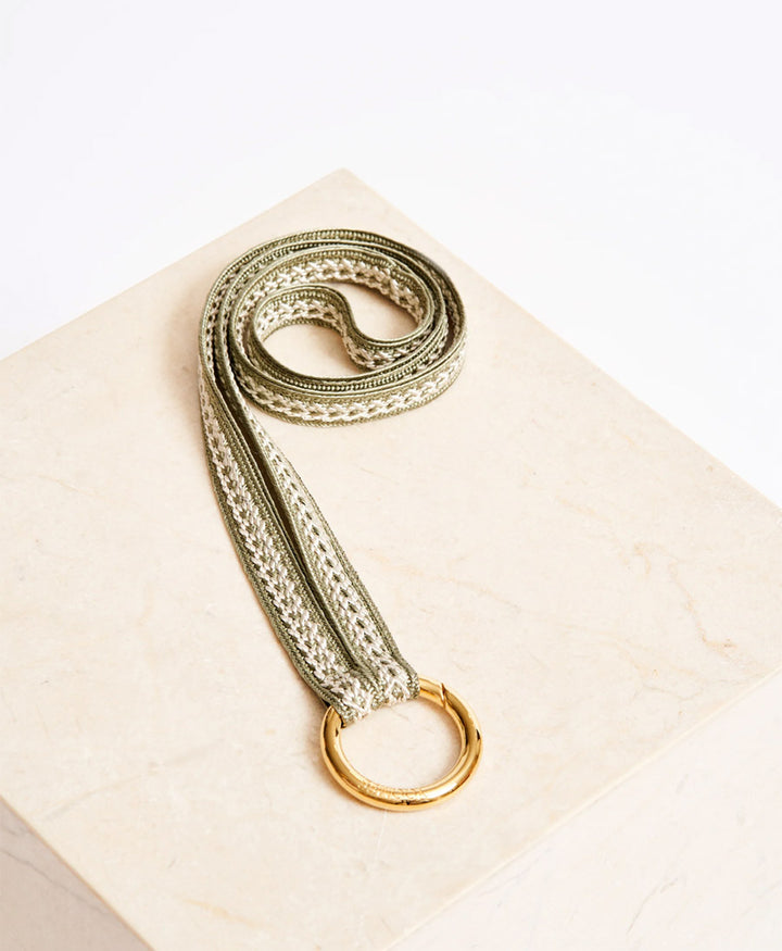Schlüsselband vergoldeter Karabiner - Matcha