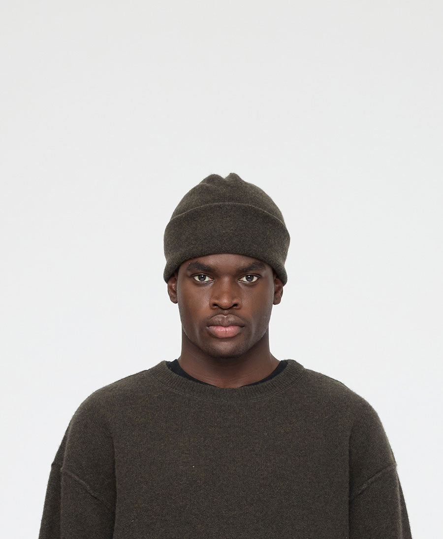 Mütze "Merino Beanie" - Olivbraun