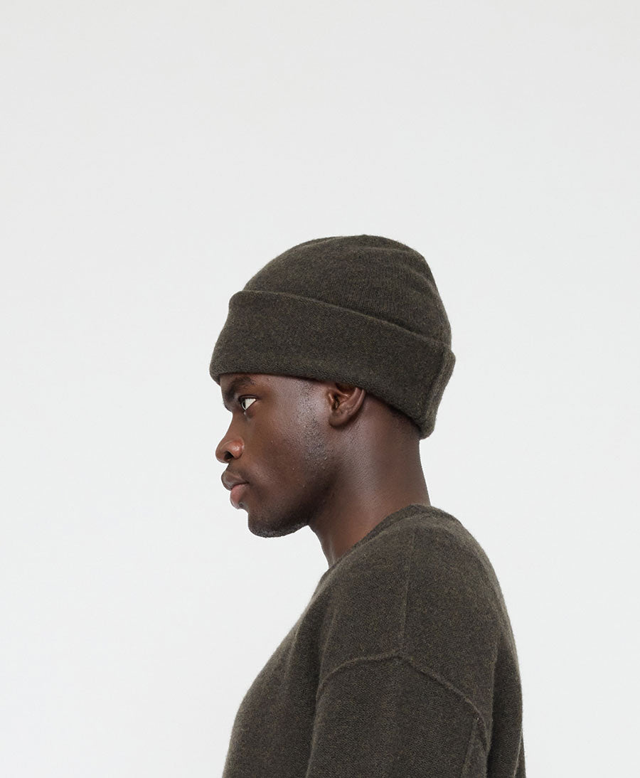 Mütze "Merino Beanie" - Olivbraun