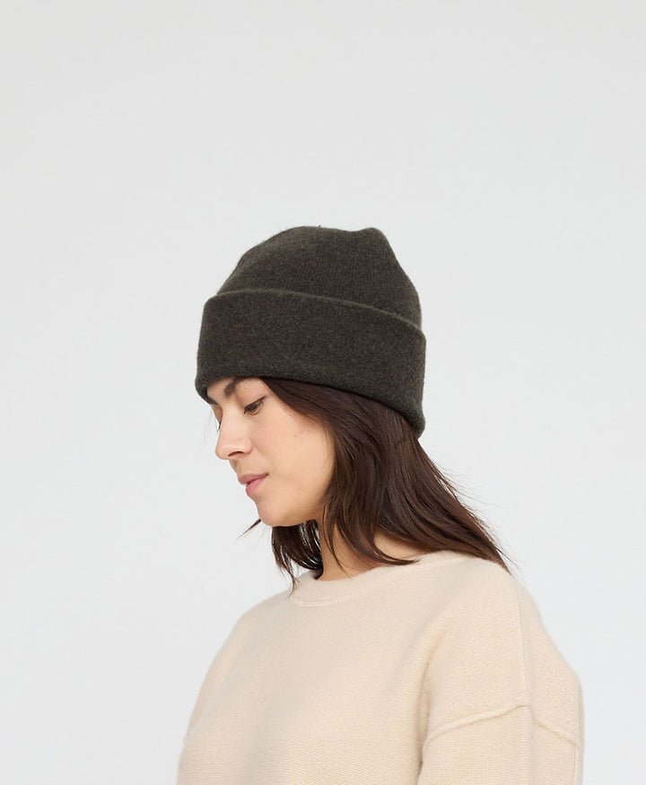 Mütze "Merino Beanie" - Olivbraun
