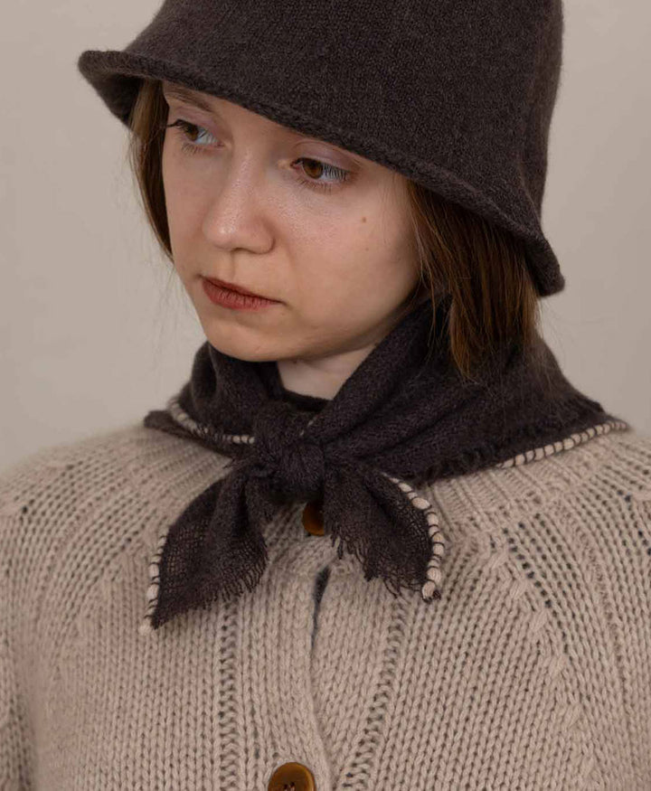 Mini Kaschmirfoulard Noma - Dunkelbraun